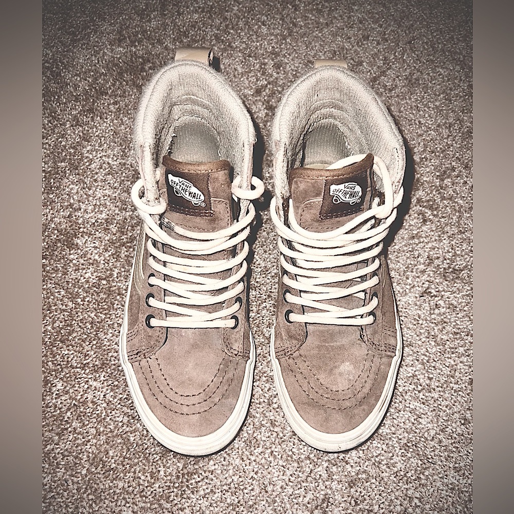 rare brown/tan high top vans